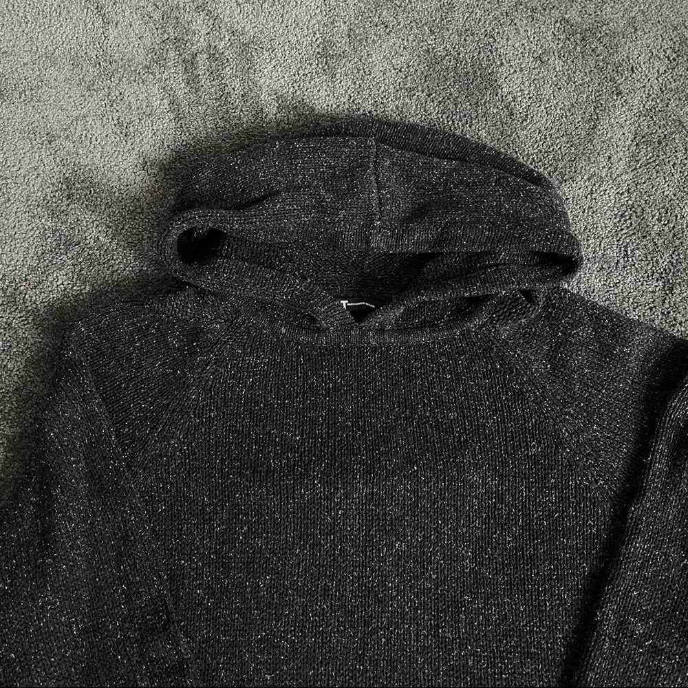 T by ALEXANDER WANG GRAY SPECKLED GRAY HOODIE - Picture 2 of 4